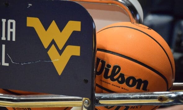 WVU Basketball ball rack stock