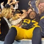 WVU Football DL Mike Lockhart with fans