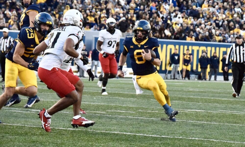 WVU Football Garrett Greene scrambling