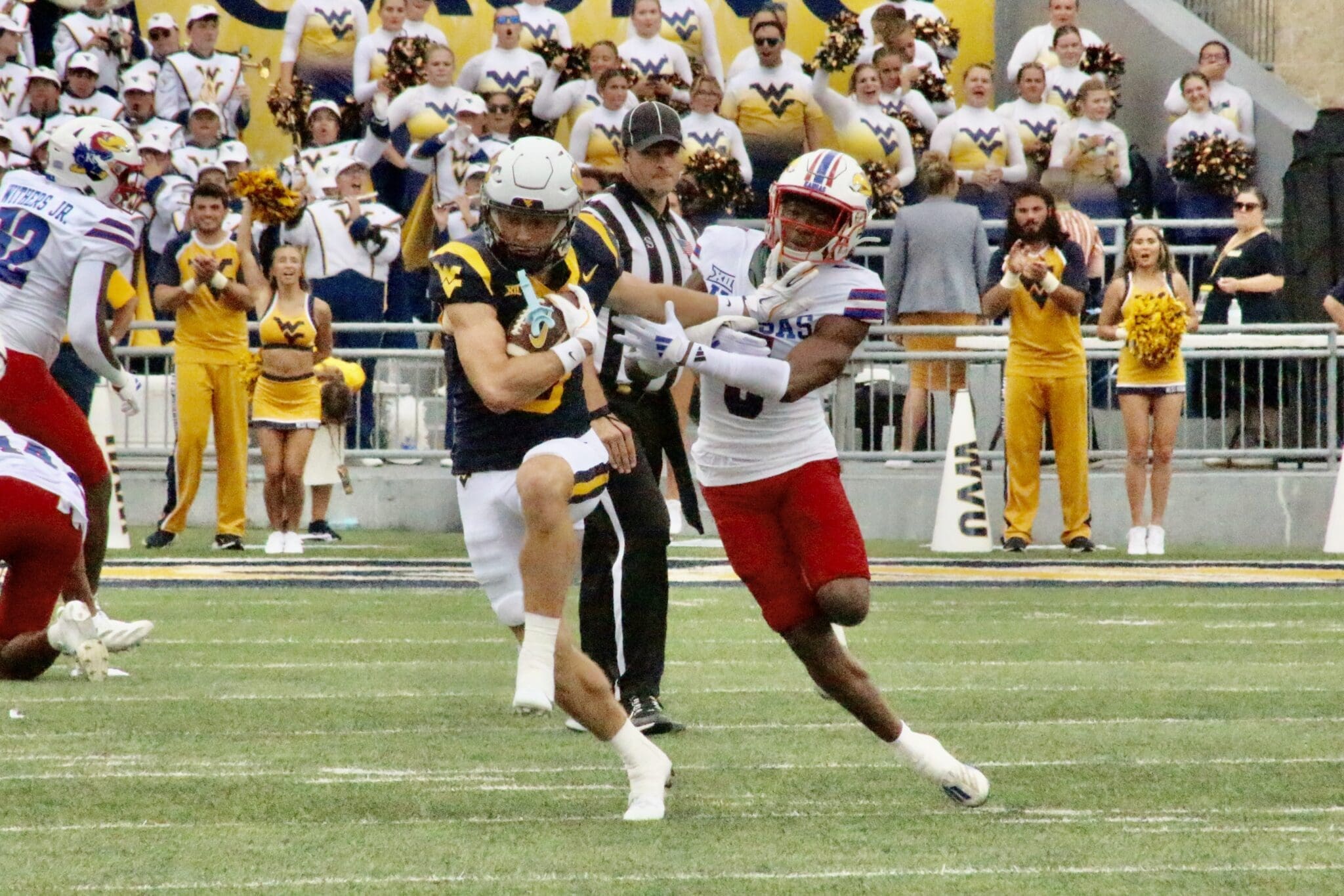 WVU Football WR Hudson Clement against Kansas