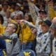 WVU fans happy at basketball game