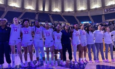 WVU Women's Basketball team celebrates