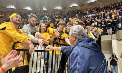 Bob Huggins with WVU fans