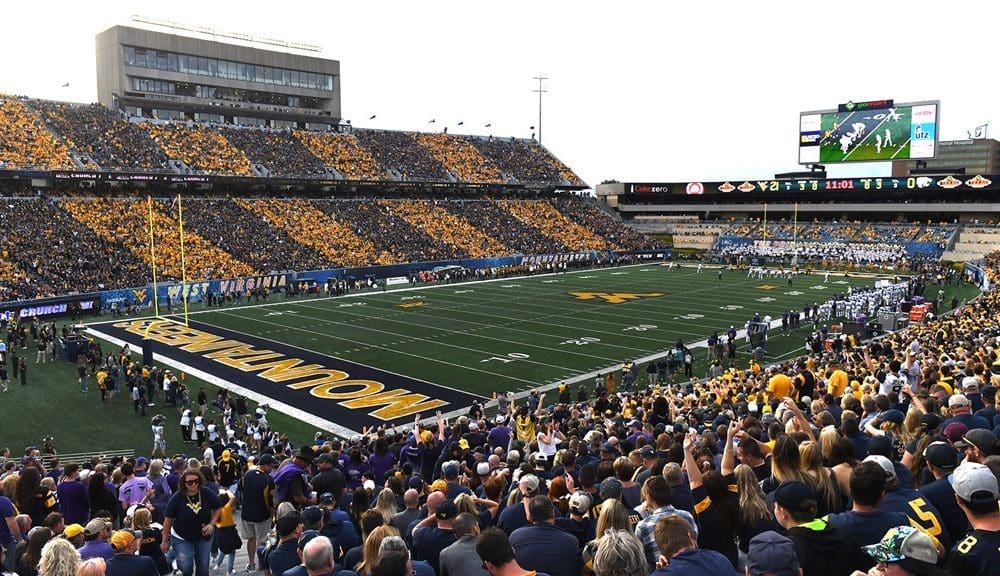 WVU Football stripe the stadium stock