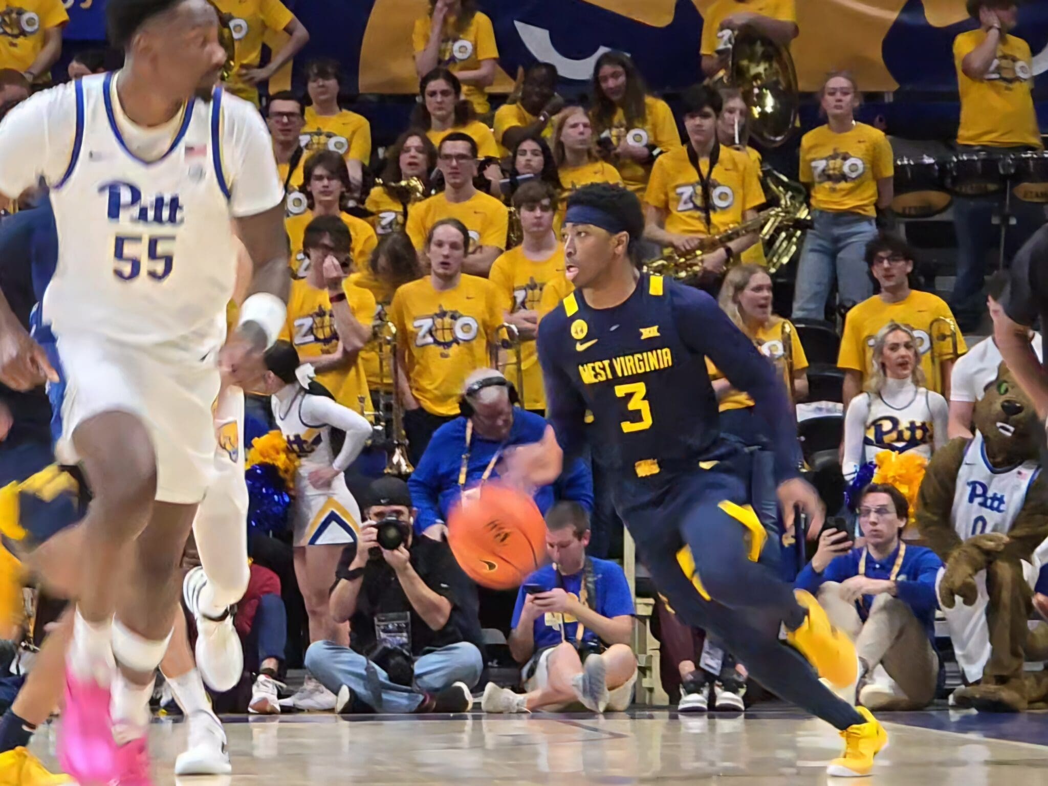WVU Basketball KJ Tenner at Pitt backyard brawl