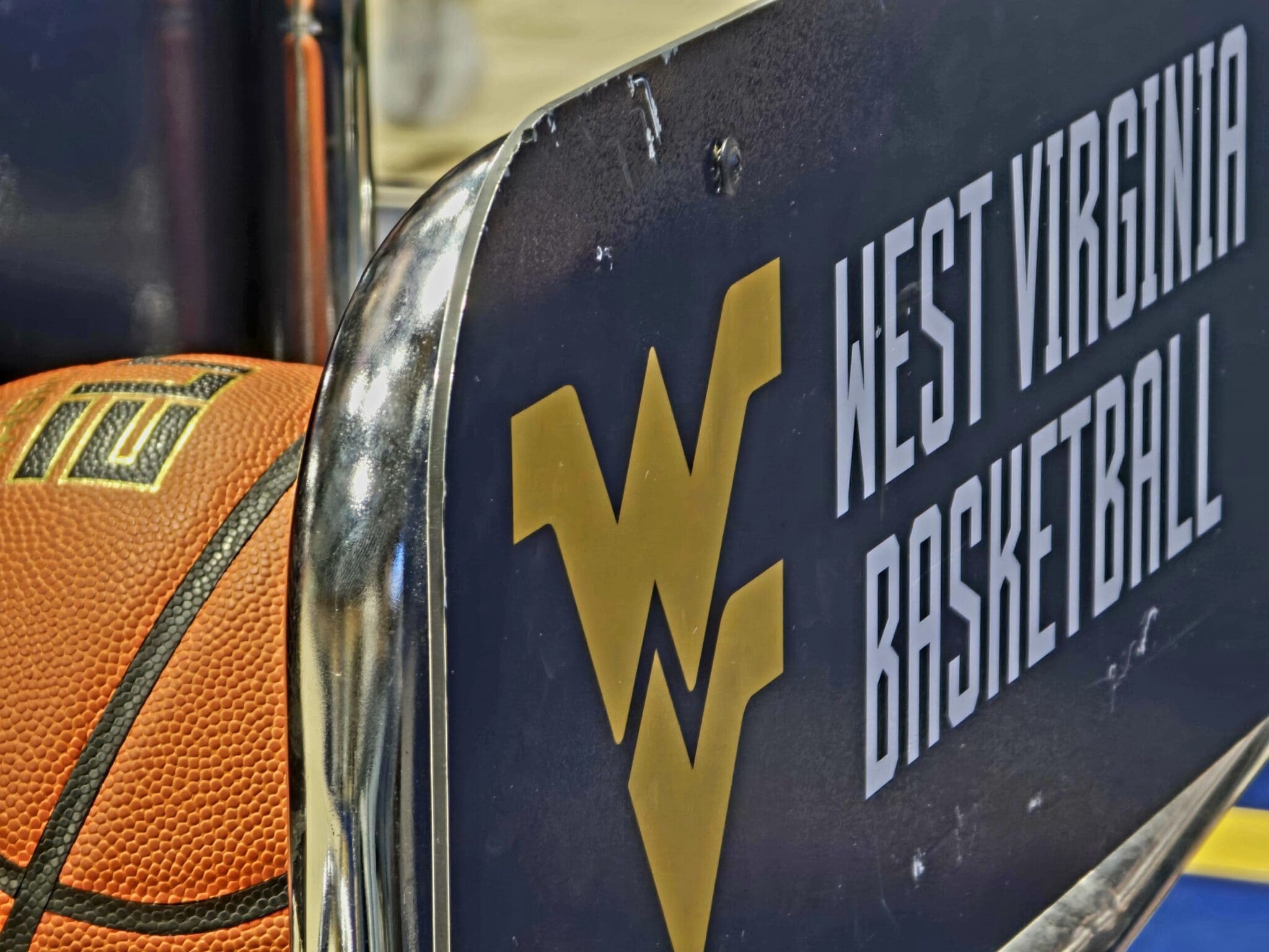 WVU Basketball ball rack stock