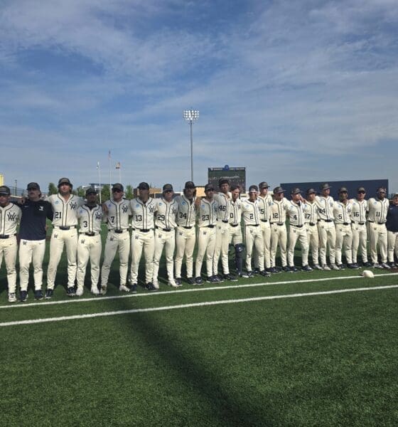 WVU Baseball celebrating Super Regional title by singing Country Roads