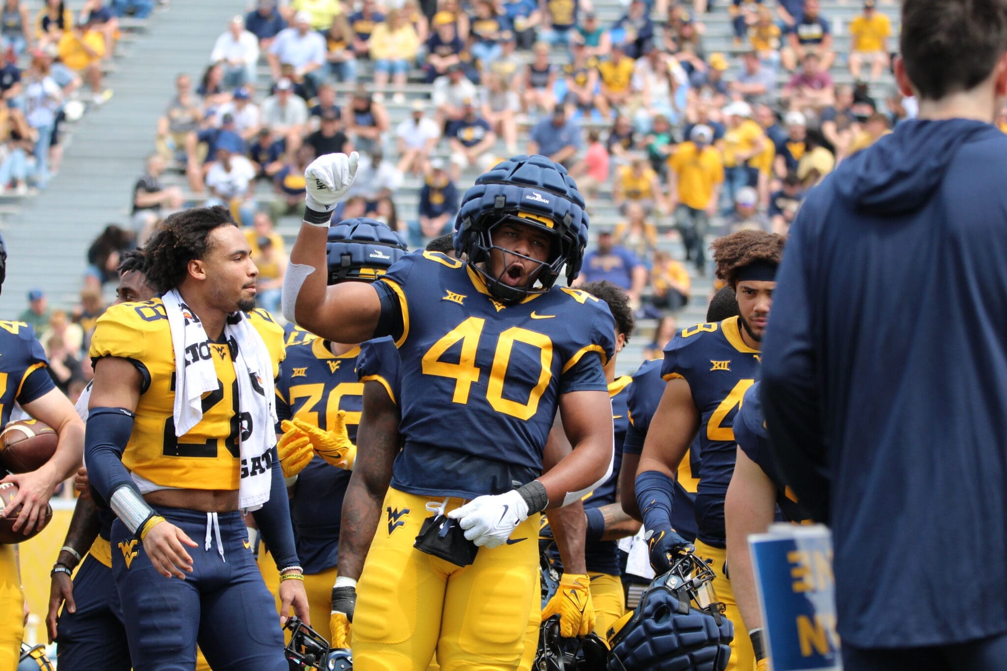 WVU Football LB Josiah Trotter at spring game