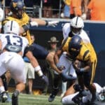 WVU Football TE Treylan Davis and RB CJ Donaldson