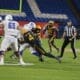WVU Football LB Trey Lathan tackle against Memphis at Frisco Bowl