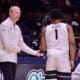 WVU Basketball Head Coach Darian DeVries and Joseph Yesufu
