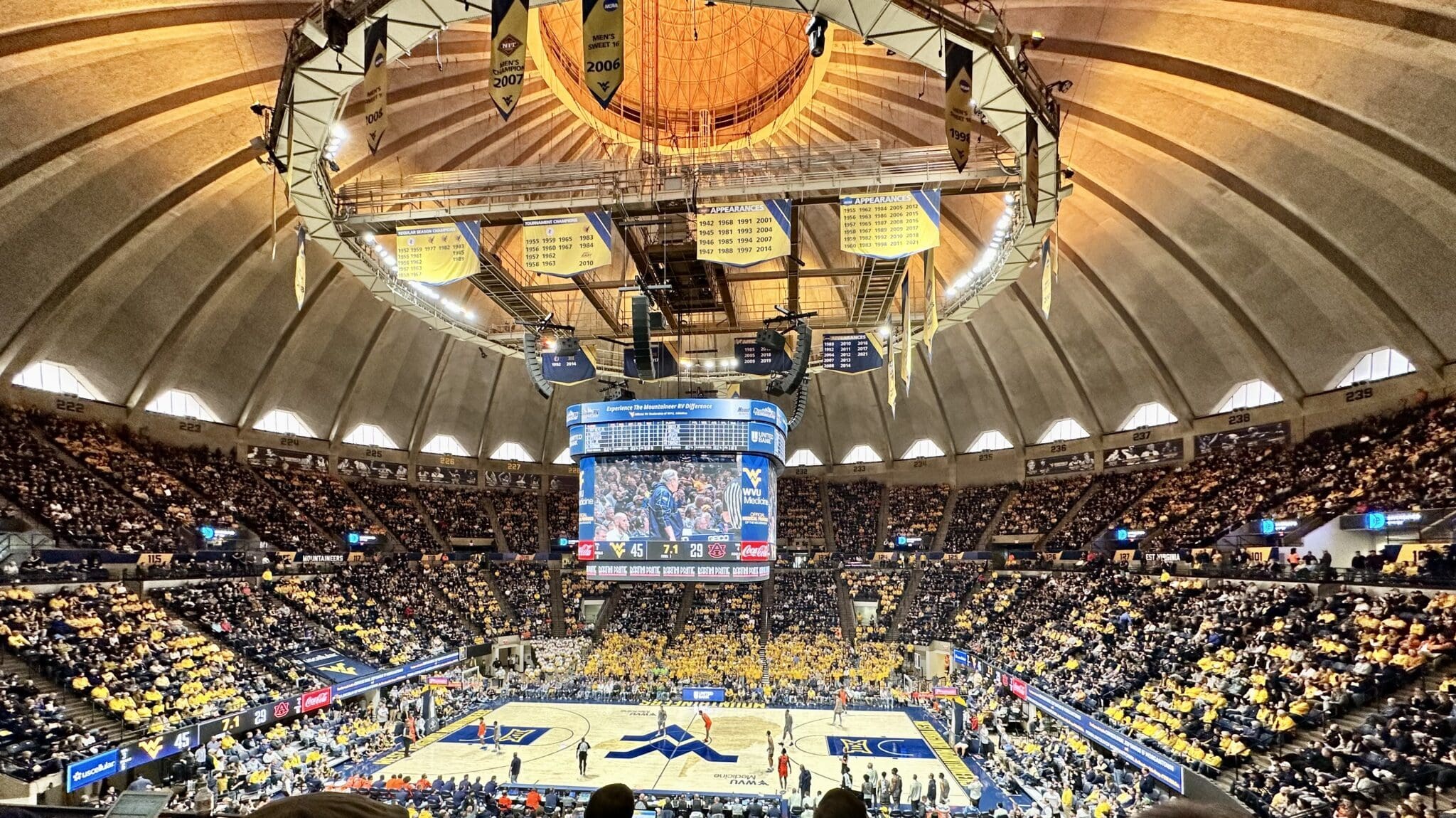 WVU Coliseum wide shot stock