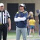 WVU Football HC Neal Brown at Gold-Blue spring game