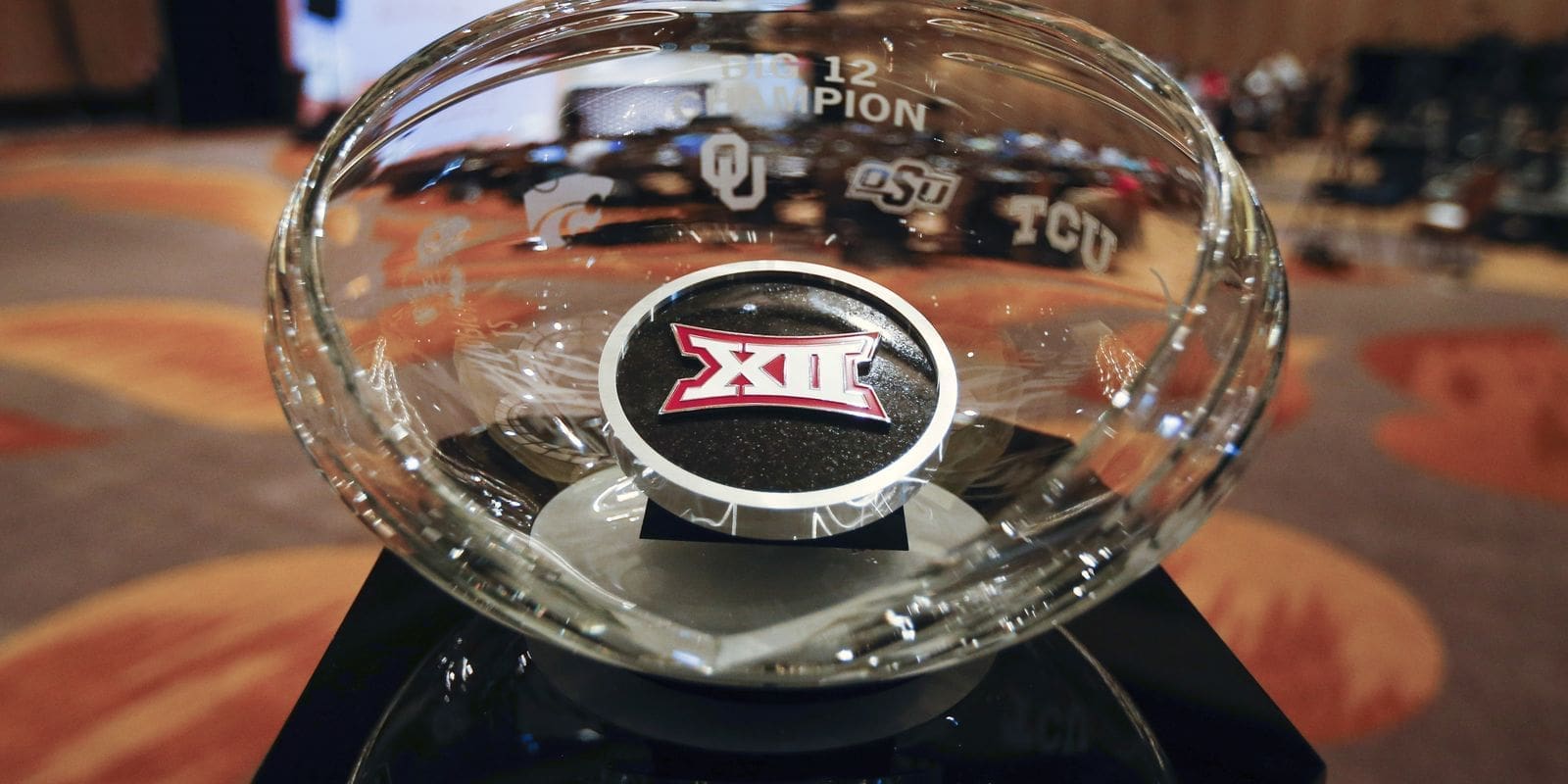 Big 12 championship trophy stock