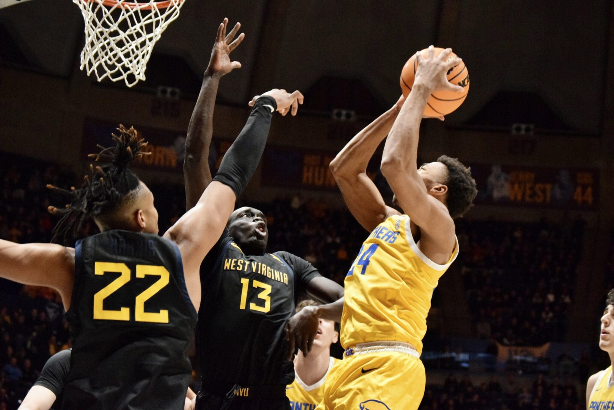 WVU Basketball Akok Akok, Josiah Harris