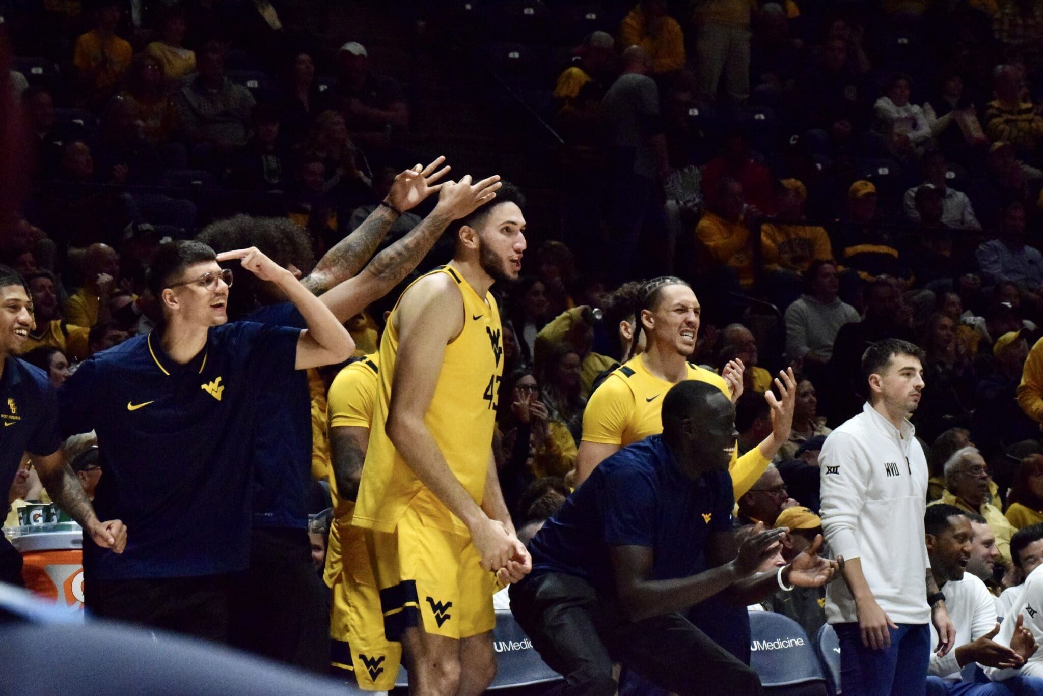West Virginia Basketball bench