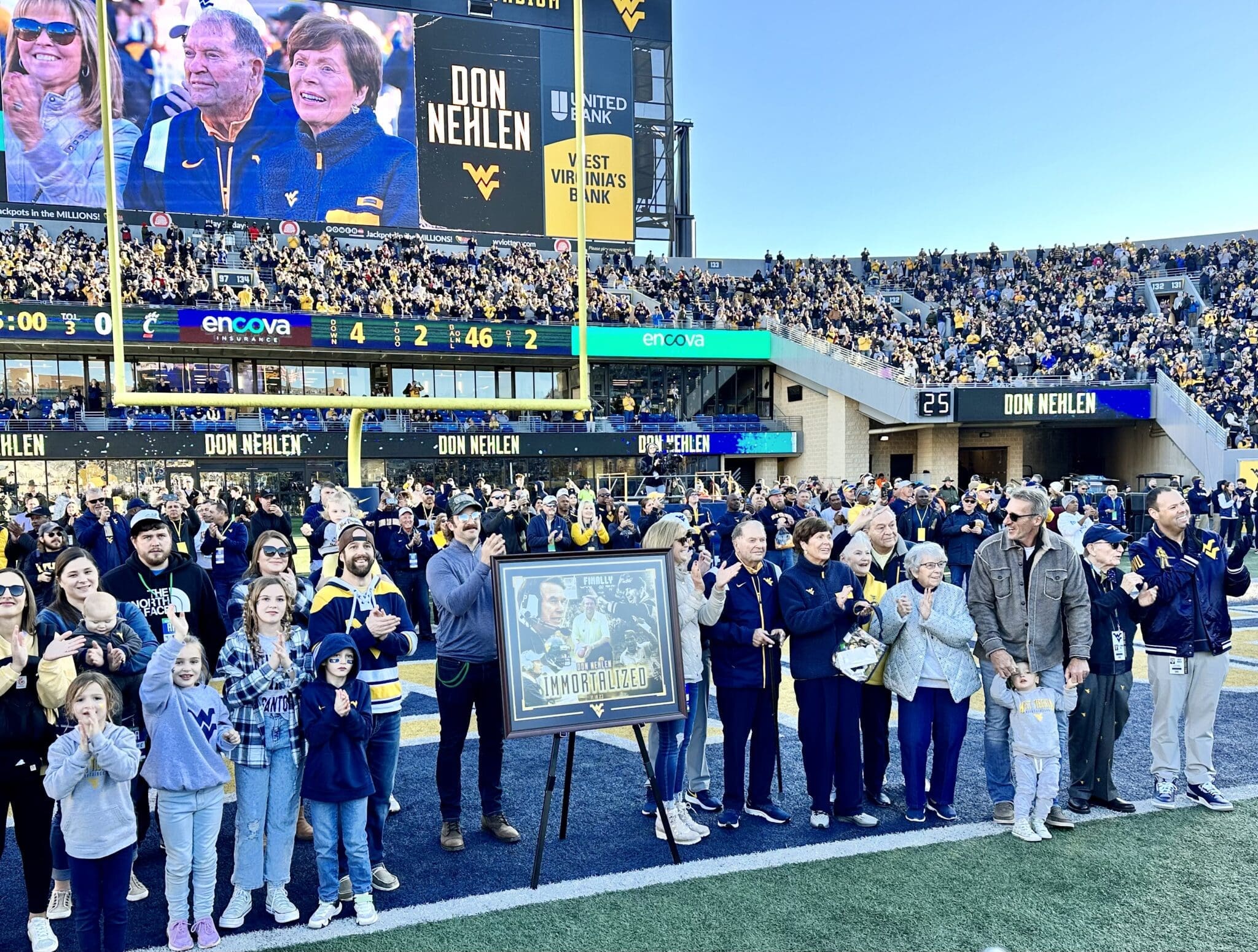 Don Nehlen honored on Milan Puskar Stadium