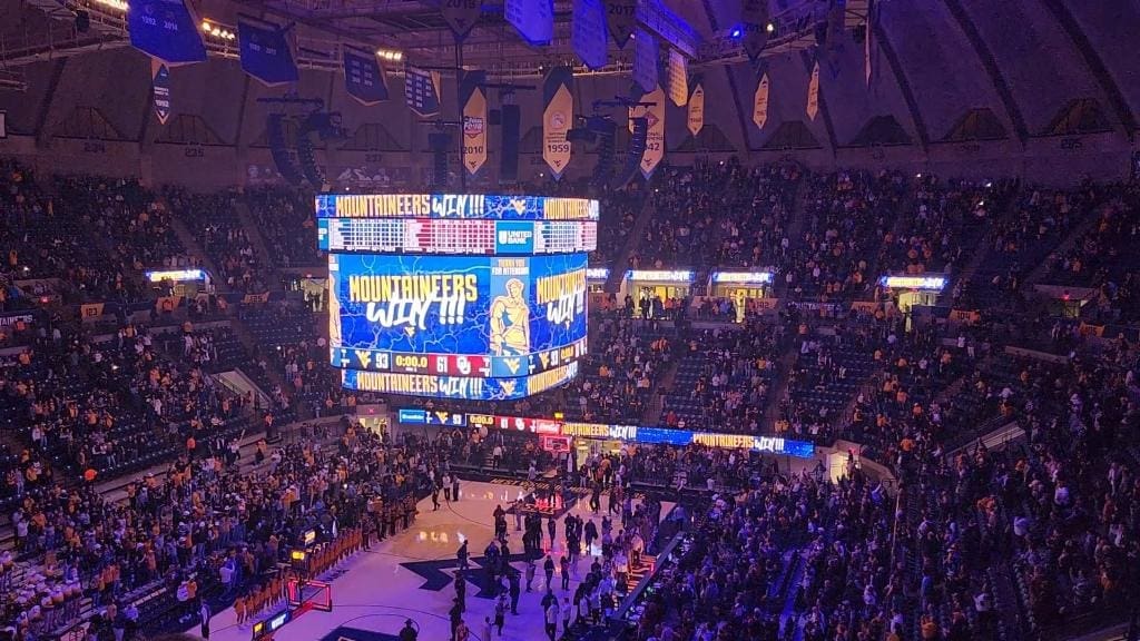 Coliseum after WVU basketball win