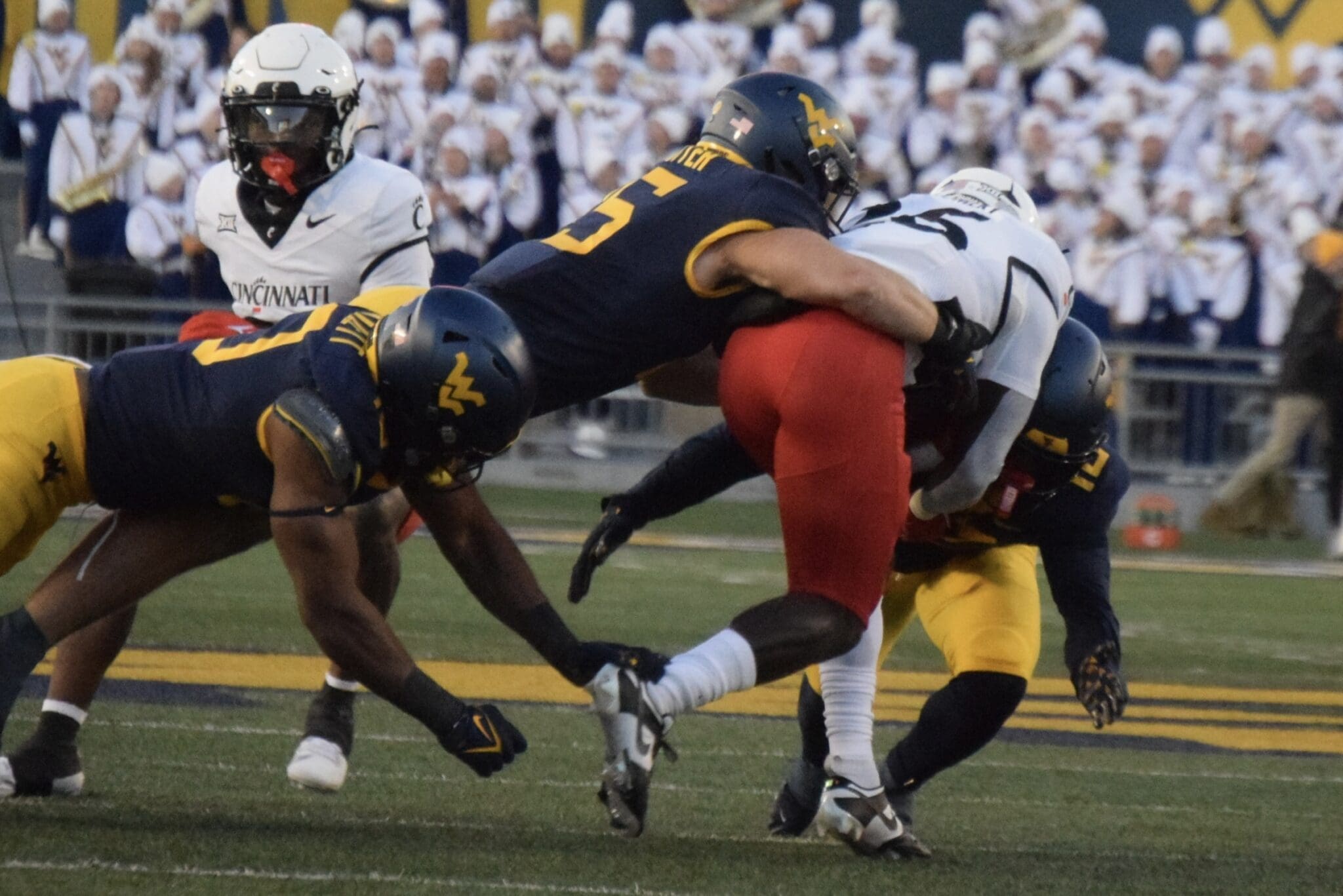 WVU Football Biser tackle against Cincinnati