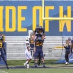 Zach Frazier celebrates