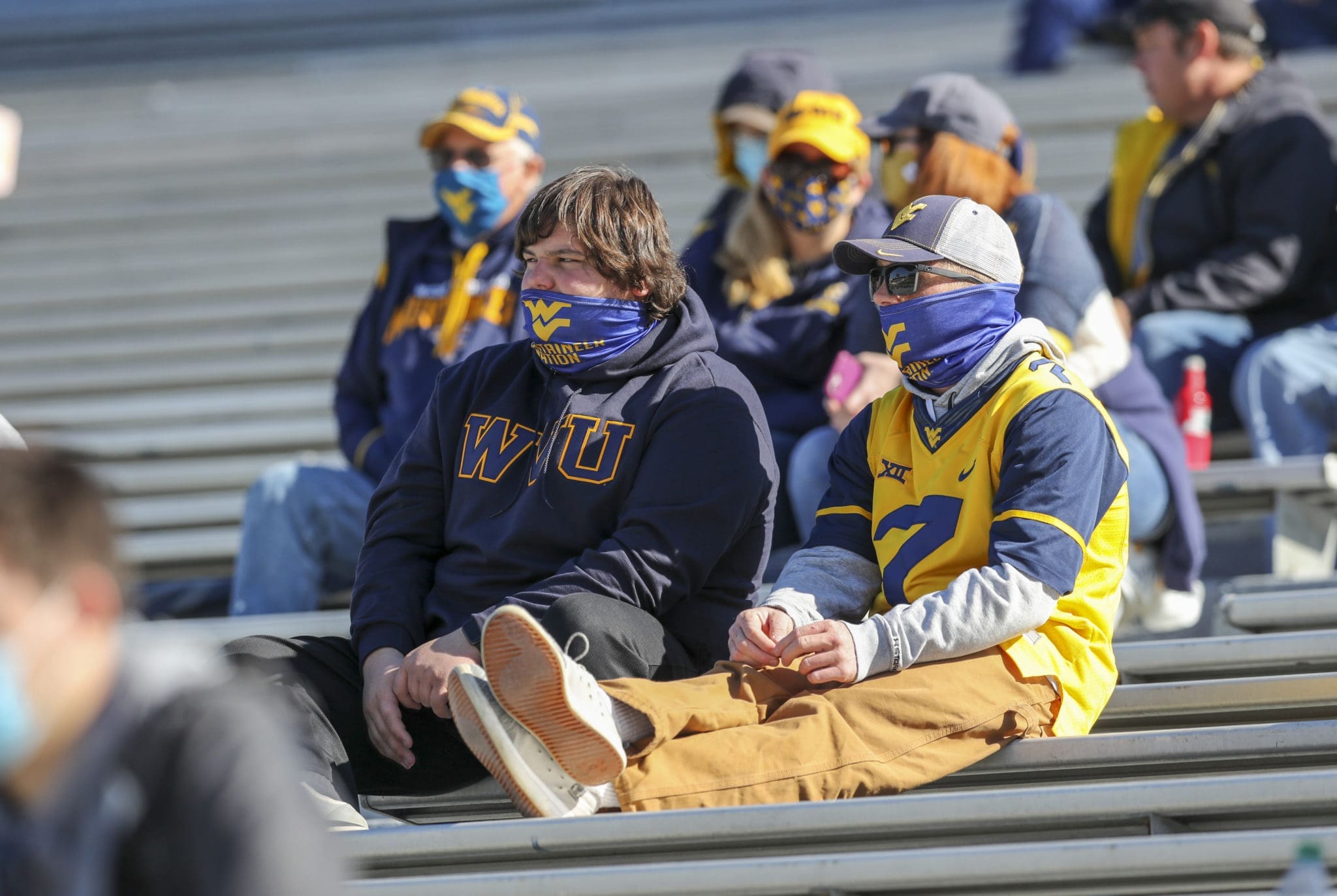 WVU football fans in stands