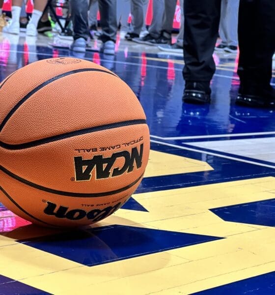 WVU Basketball on court stock