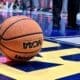 WVU Basketball on court stock