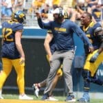 WVU Football Coach Bilal Marshall and Ja'Quay Hubbard