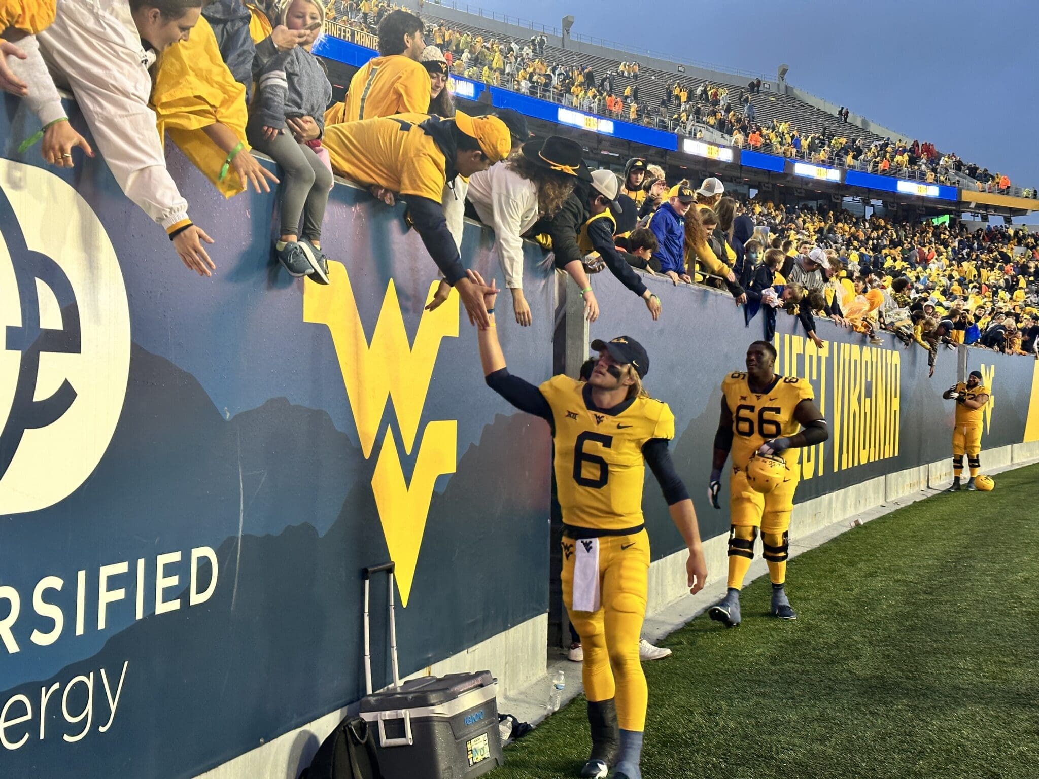 WVU Football QB Garrett Greene with fans