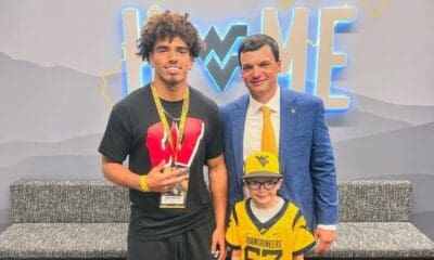 WVU Football LB recruit Cam Thomas with Neal Brown