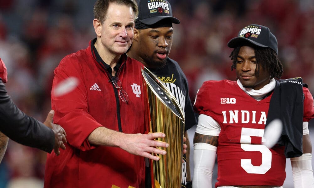 Curt Cignetti with national title trophy