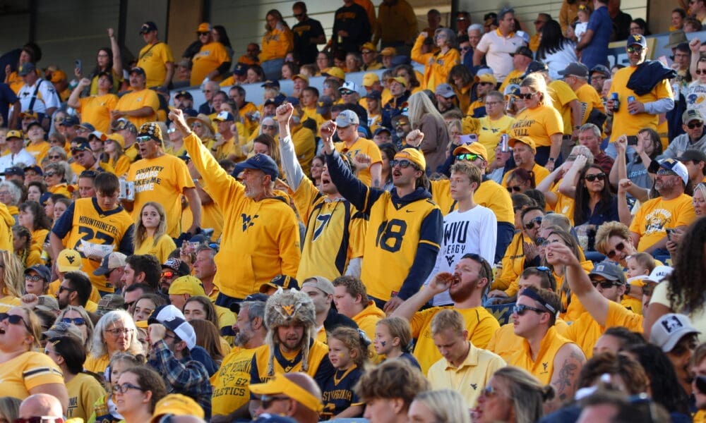 WVU Football Fans crowd shot stock