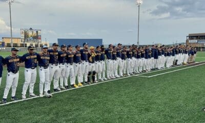 WVU Baseball singing Country Roads and celebrating win