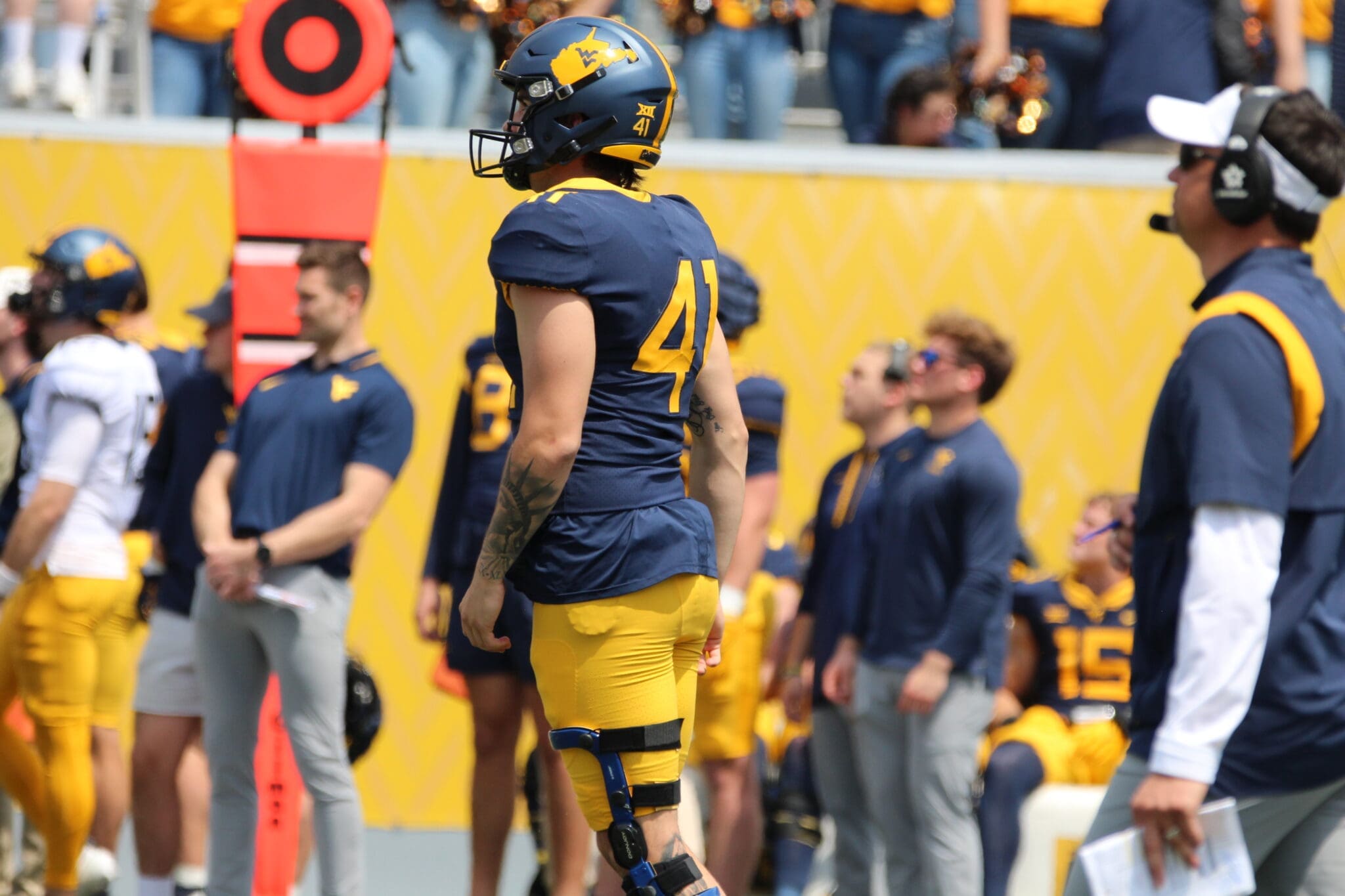 WVU Football Kicker Oliver Straw at spring game