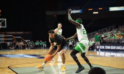 Tre Mitchell drives to the rim in the 2025 TBT.