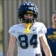WVU Football WR Hudson Clement at practice