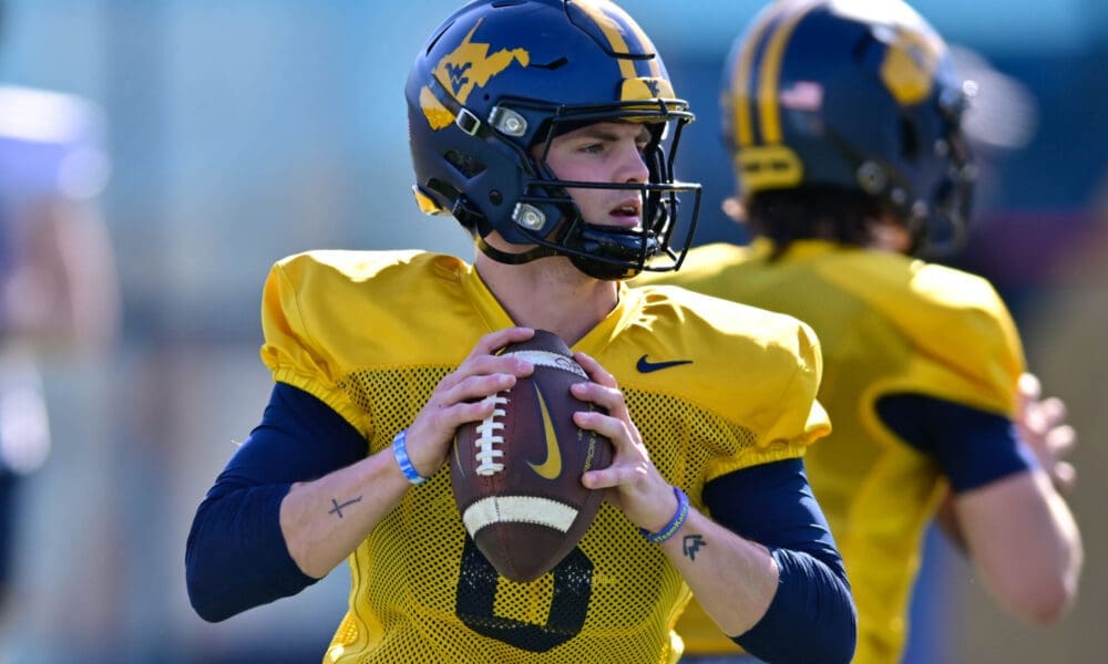 WVU Football QB Garrett Greene at practice