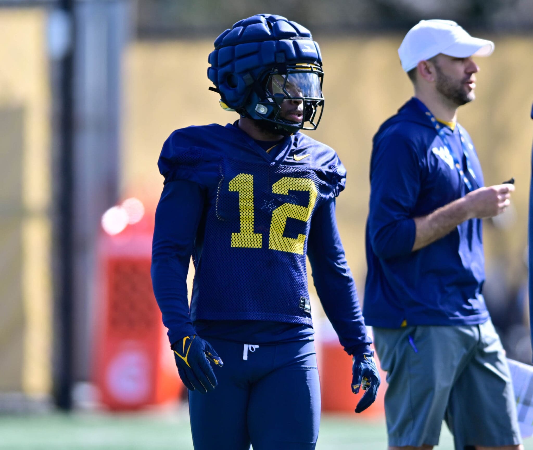 WVU Football Safety Anthony Wilson at practice
