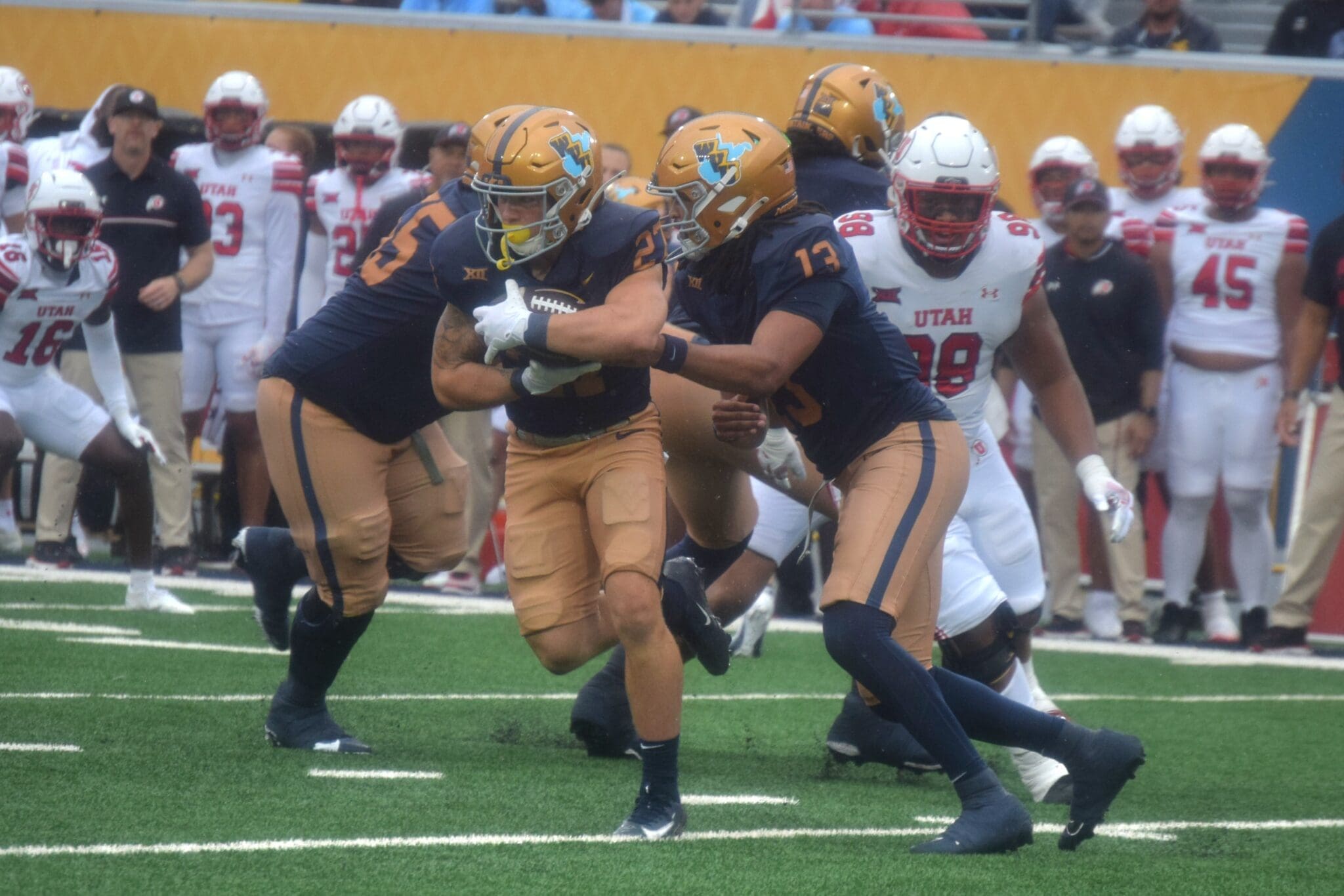 WVU Football Jaylen Henderson against Utah Throwback Uniform
