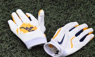 WVU Football gloves stock