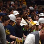 John Flowers and alums at WVU basketball game
