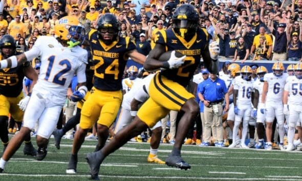 WVU Football RB Tye Edwards touchdown against Pitt