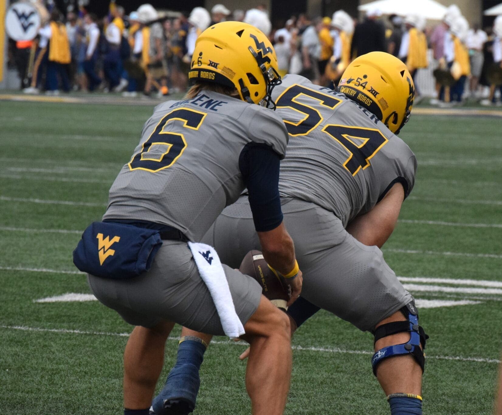 WVU Football Garrett Greene and Zach Frazier