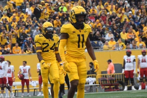WVU Football DB Beanie Bishop leading the WVU defense