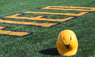 WVU Baseball helmet stock