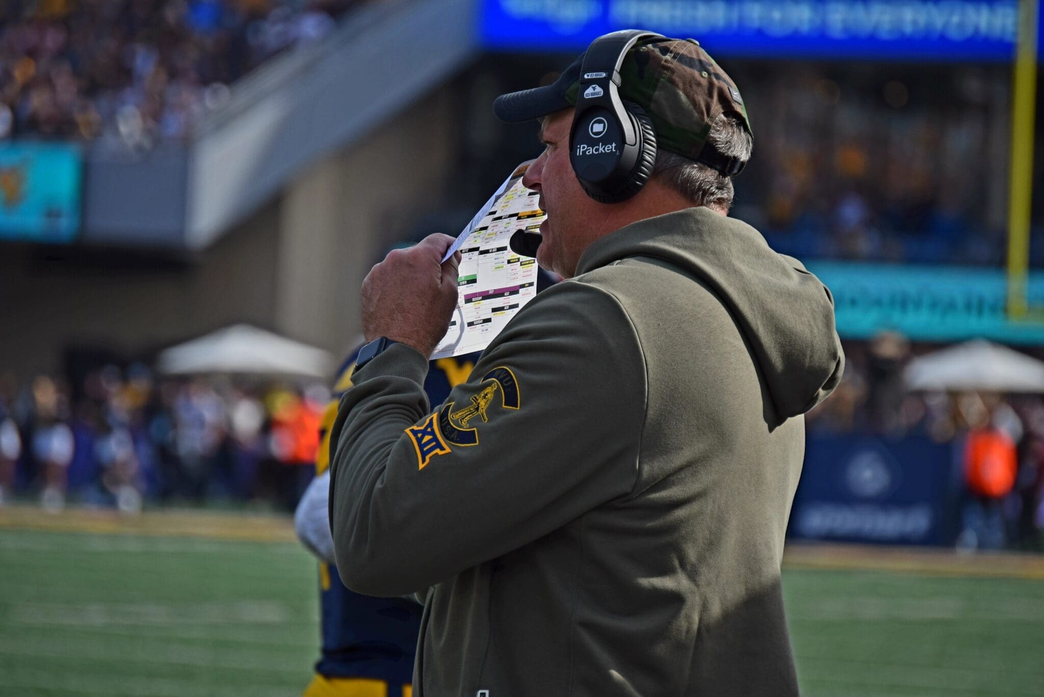 WVU Football HC Rich Rodriguez calling plays