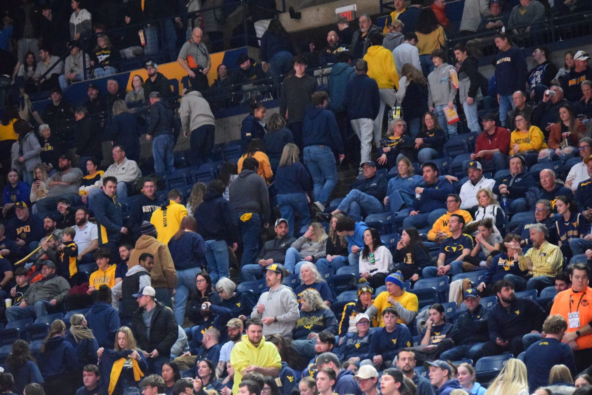 WVU Basketball fans leaving game