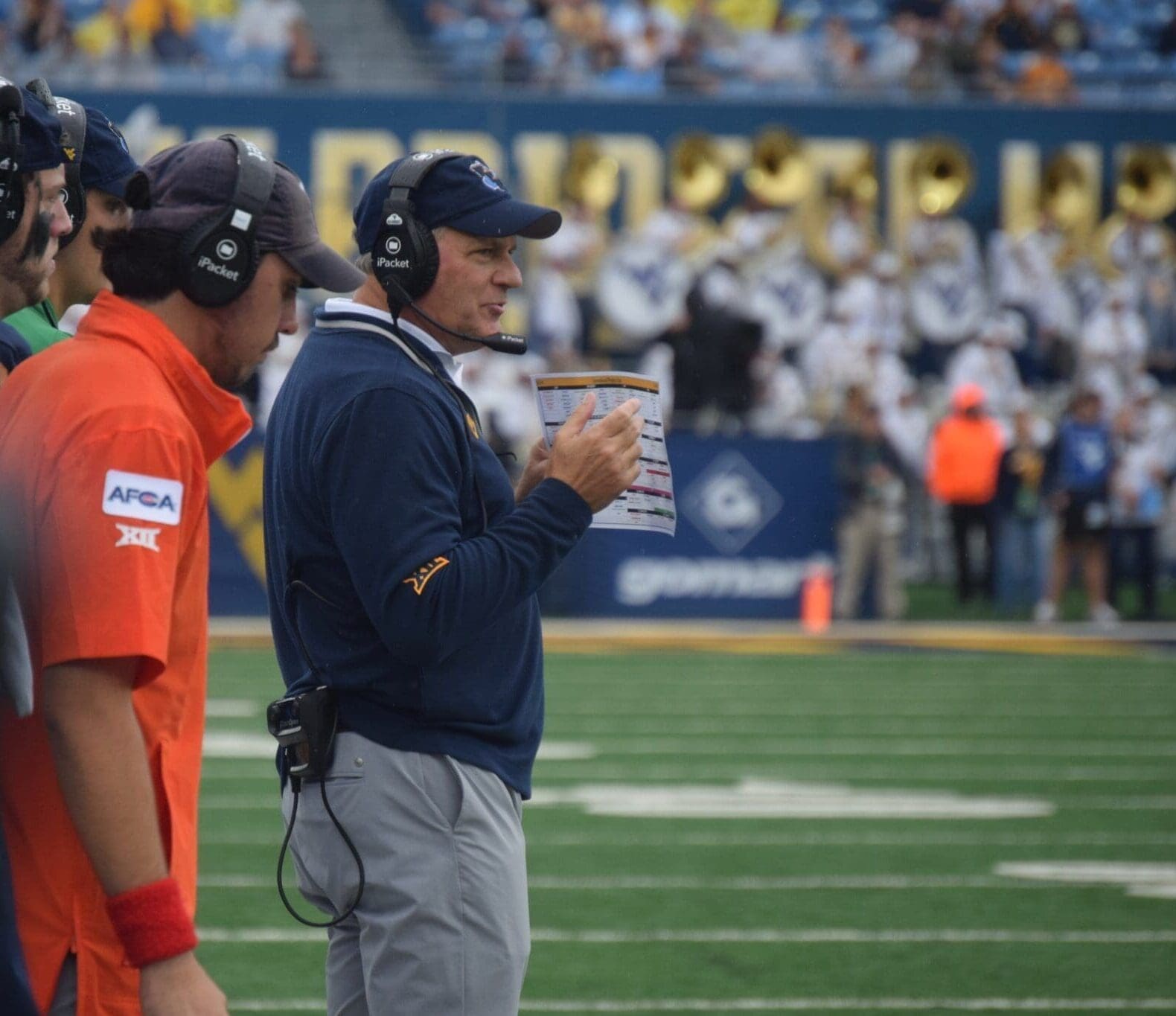 WVU Football HC Rich Rodriguez on field during game