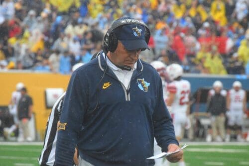 WVU Football Head Coach Rich Rodriguez 1965 throwback gear