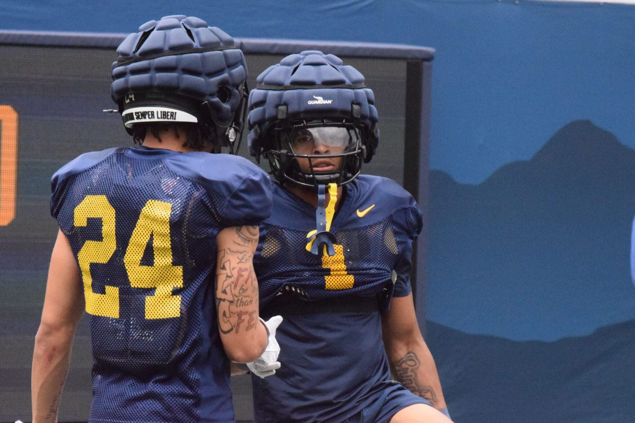 WVU Football RB Jahiem White and Rodney Gallagher
